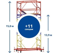 Вышка Тура SAMGRUPP ВСР-5 (1,6х1,6) Нобщ.=15,0м SR-01151616150