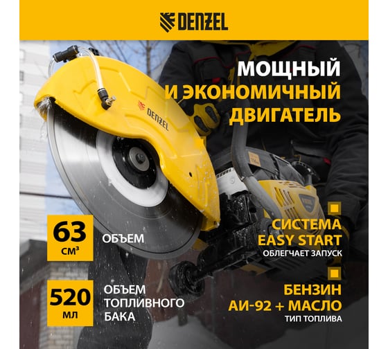 Бензорез МС-6535, 65 см³, диаметр диска 350 мм Denzel 66301