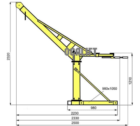 Поворотный скоростной мини кран с лебедкой OCALIFT KADET 300 кг, 40 м, 220В mini-130-300402