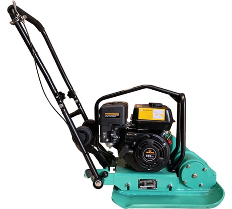 Виброплита GIKS 80 кг, двигатель Dinking G200F 6л.с., колеса PC90D