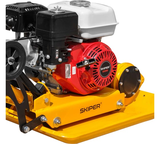 Виброплита SKIPER C60H-WMT (Honda GX160, 5.5лс, плита 53x37 см, 11кН, 25м/мин, бак/вод, рез ковр, колеса) 00-00008185