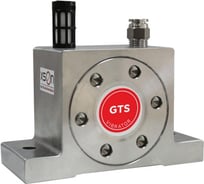 Пневматический вибратор турбинный XSON из нержавеющей стали, рабочее давление: 2...6 бар, частота: 16 950...24 100 Гц, сила вибрации: 1 240...3 150 H, потреб. воздуха: 125...280 л/мин, раб. темп: -20…+150 С, присоединение: G 1/4 -GTS-16 XSON-GTS-16