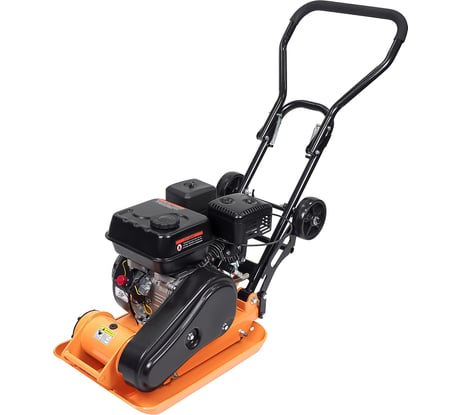 Бензиновая виброплита AktiTool 5,5 л.с., сила удара 11 кН, 500x370 мм, колеса, коврик AT-C60WC