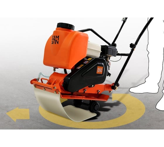Виброплита (колеса, складная ручка, двигатель Honda GX-160 5,5 л.с., 4-тактный) Samsan PC 161 ВИБ088