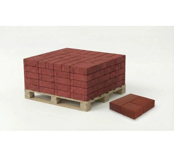 Тротуарная плитка ЯЗСМ Новый Город 260/160/100х160х60 (красная) (11,52 м2) 254 штук 4640013521930