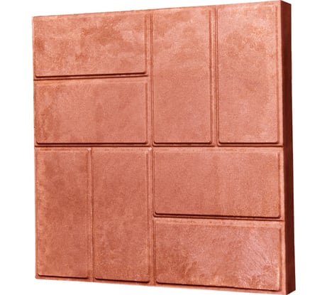 Тротуарная ППК плитка Neoкомпозит Усиленная "8 кирпичей", 330x330x30 мм, красный, комплект 5 шт. ПТУс-30 8К Т5