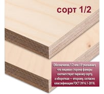 Фанера ФК березовая MW 21 мм, 1 лист 1525x760 мм, сорт I/II (Ш2) ФК-Б-ШК-1/2-21-1525-760