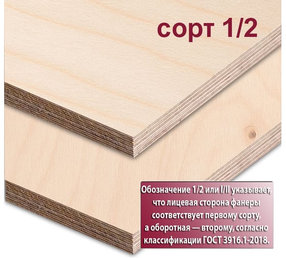 Фанера ФСФ березовая MW 12 мм, 1 лист 2440x1220 мм, сорт I/II (Ш2) ФСФ-Б-ШК-1/2-12-2440-1220