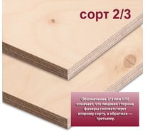 Фанера ФСФ березовая MW 9 мм, 1 лист 2440x1220 мм, сорт II/III (Ш2) ФСФ-Б-ШК-2/3-9-2440-1220