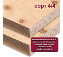Фанера ФСФ березовая MW 24 мм, 1 лист 2440x1220 мм, сорт IV/IV (НШ) ФСФ-Б-НШ-4/4-24-2440-1220