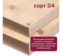 Фанера ФСФ березовая MW 24 мм, 1 лист 2440x1220 мм, сорт III/IV (Ш2) ФСФ-Б-ШК-3/4-24-2440-1220