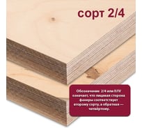 Фанера ФСФ березовая MW 27 мм, 1 лист 2440x1220 мм, сорт II/IV (Ш2) ФСФ-Б-ШК-2/4-27-2440-1220