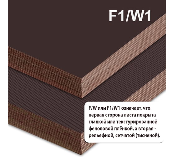 Фанера ламинированная MW 24 мм F/W лист 2440х1220мм ФЛ-F/W-2440x1220x24 1