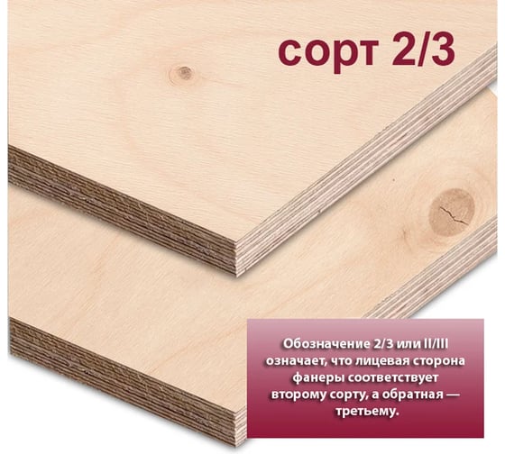 Фанера березовая MW ФСФ 21 мм, 1 лист 1220х2440 мм, сорт II/III (Ш2) ФСФ-Б-ШК-2/3-21-1220-2440