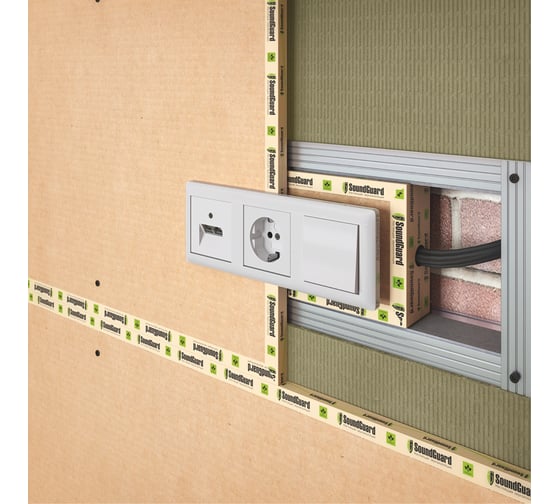 Подрозетник 350 х 130 х 48 мм 4-секционный Премиум SoundGuard 411139