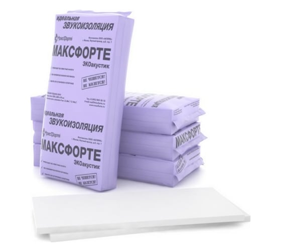 Звукоизоляция ЭкоАкустик 1200x600x50 мм MAXFORTE 1000028 1