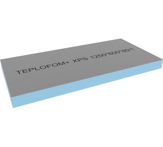 Теплоизоляционная панель Teplofom+ 1250x600x80 мм, односторонний слой,упаковка 4 шт. 4/80/1
