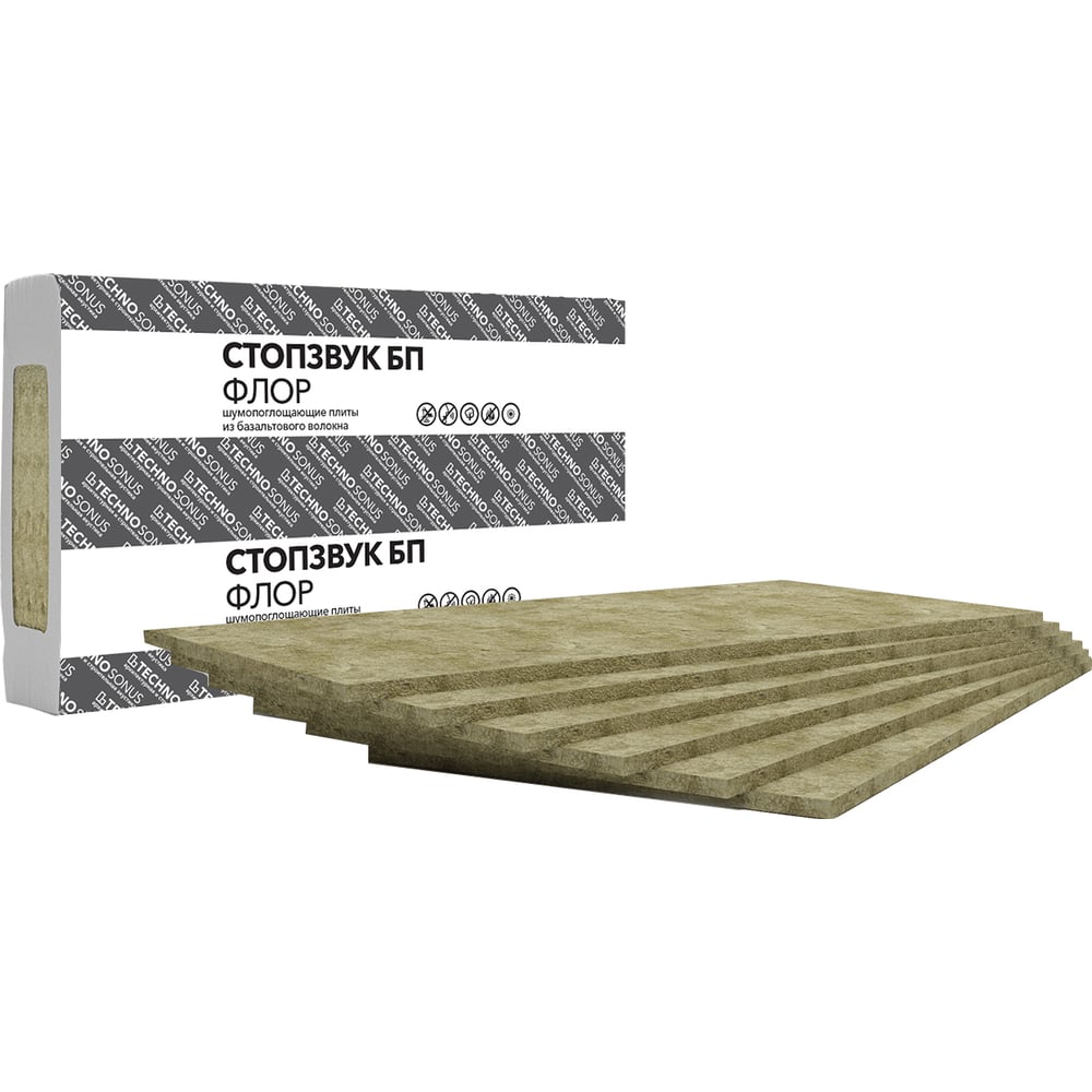 Плита шумопоглощающая ТехноСонус СтопЗвук БП Флор (8 шт; 1.2х0.6 м; 20 ...
