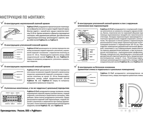 Гидроизоляция высокой прочности РуфИзол D PROF FLEX (75 м.кв.) РИД75ПФ_ВИ