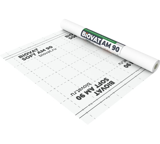Ветро-влагозащитная мембрана для кровли/стен BIOVAT® SOFT AM 90 90 г/м2 1.5х50 м 75 м2