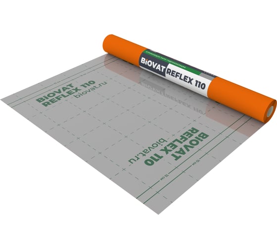 Отражающая пароизоляция BIOVAT REFLEX 110, 110 г/м2, 1.5x50 м, 75 м2 BV027
