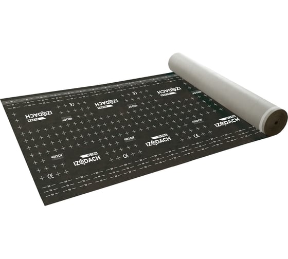 Диффузионная мембрана 4Roof IZODACH ULTRA (2S), 1.5x50 м, 3 слоя и 2 клейкие полосы, плотность 185 гр/м2 117122 1