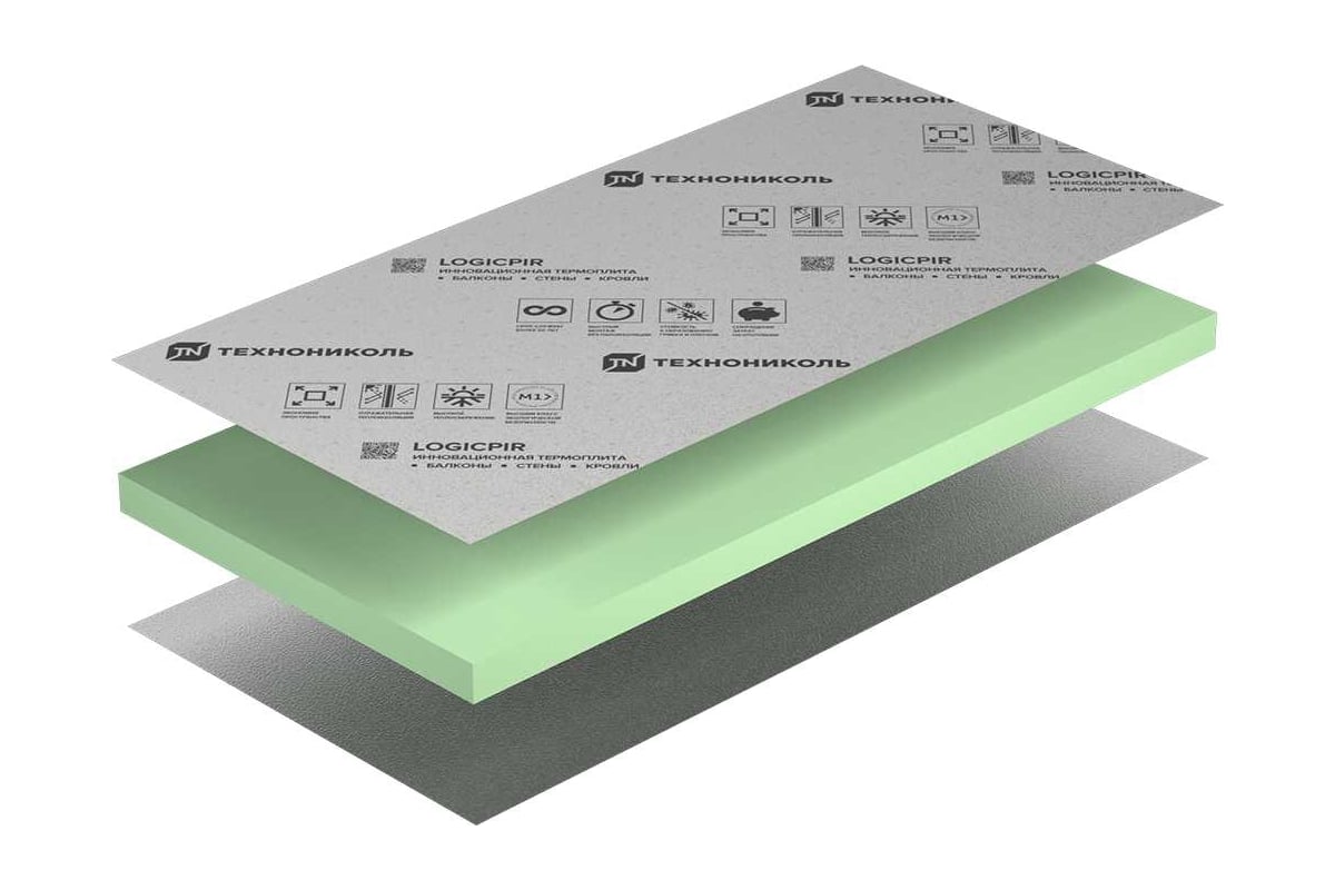 Термоплита Технониколь LOGICPIR Ф/Ф (1190x590x30 мм; упаковка 8 шт.)  TN722947 - выгодная цена, отзывы, характеристики, фото - купить в Москве и  РФ