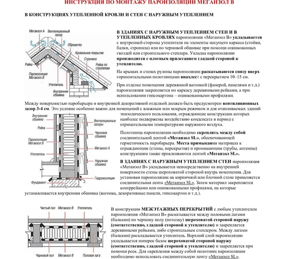 Пароизоляция Мегаизол В (1,6х18,75 м, 30 кв.м) 3481371