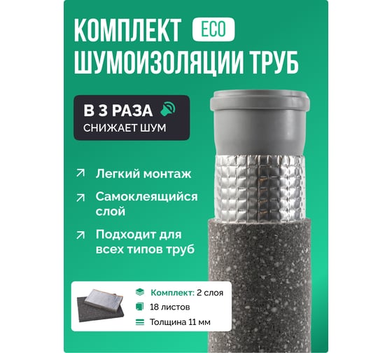 Шумоизоляция для труб набор SGM ECO для всех типов труб SGM.PIPE.ECO