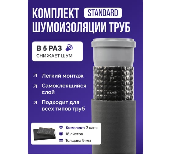 Шумоизоляция для труб набор SGM STANDARD для всех типов труб SGM.PIPE.STD