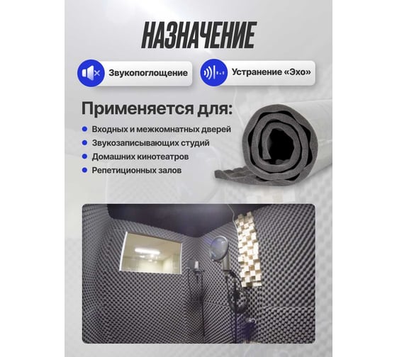 Шумоизоляция для стен SGM акустический поролон Alton Pro wave 25 SGM.ALT.PRO.25.1