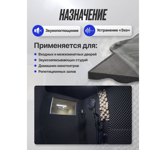 Шумоизоляция для помещений SGM акустический поролон Alton wave 15 мм SGM.ALT.15.1