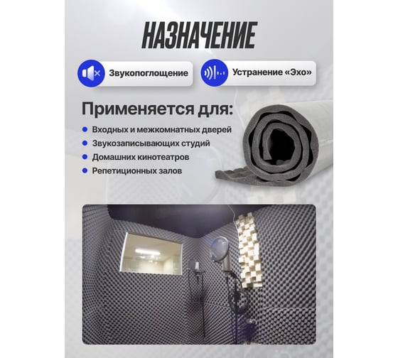 Шумоизоляция квартиры SGM акустический поролон Alton Pro wave 15, SGM.ALT.PRO.15.1