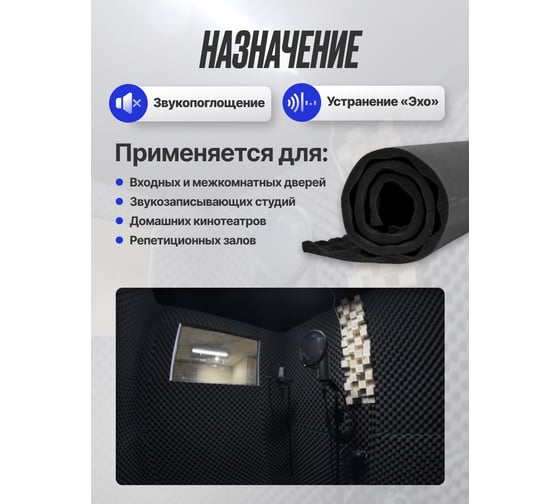 Шумоизоляция для помещений SGM акустический поролон Alton Pro wave 15 Black SGM.ALT.PRO.B.15.1