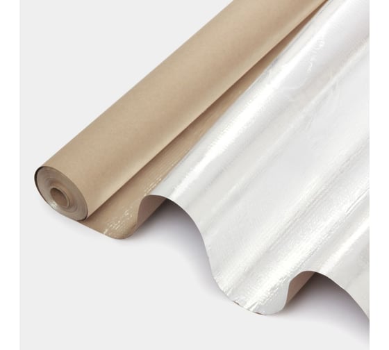 Алюминиевая фольга на крафт бумаге Megaflex KF Foil 1 м х 20 м (20 м2) FOIKFF.100.20