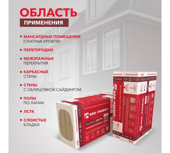 Утеплитель RWL РОКВУЛ ЛАЙТ БАТТС ЭКСТРА 1000x600x100 ГП-315202