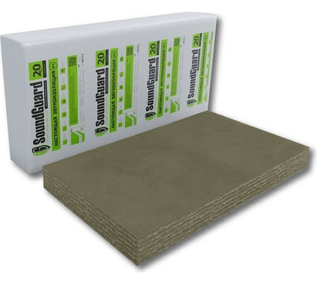 Плита Soundguard Floor Acoustic 100 (8 шт, 1200x600x20 мм) 201221