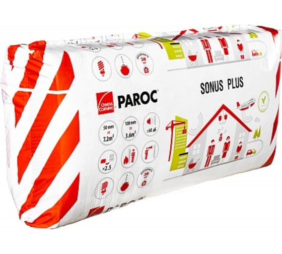 Звукоизоляционная плита Paroc Sonus Plus (50 мм; 10 шт; 7.2 кв.м) 8570672