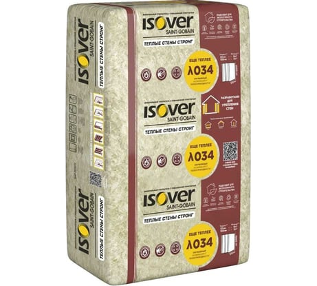 Утеплитель Isover ТЕПЛЫЕ СТЕНЫ СТРОНГ 100х610x1000/Е/К 67106