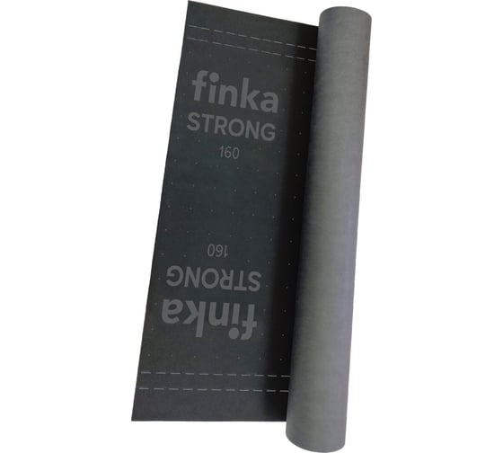 Диффузионная ветрозащитная, гидроизоляционная мембрана Finka Strong 160 1,5x50 м, 75 кв. м, черная FMS75