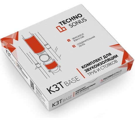 Комплект для звукоизоляции труб Техносонус Base упаковка 1400600172