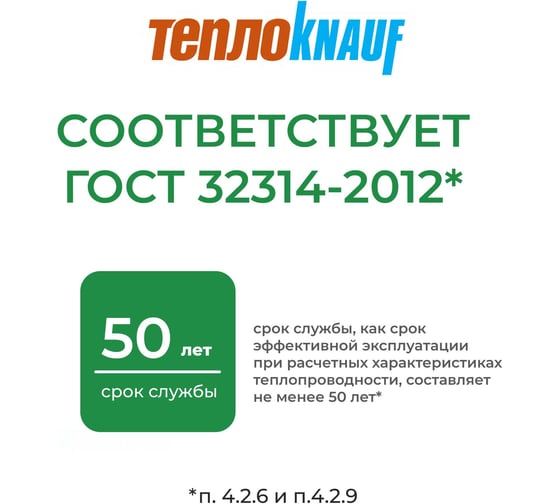 Утеплитель для кровли и стен Knauf Insulation TеплоКНАУФ (100x610x1230 мм; 6 кв. м; 8 плит в упаковке) 751541