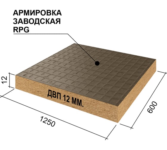 Звукоизоляционная панель Ruspanel RPG Eco Comfort 1250x600x12 мм RPG4CF12#1/1250