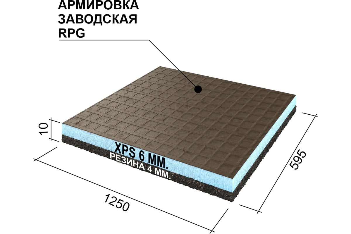  панель Ruspanel RPG Антистук 1250x600x10 мм RPG5AN10 .