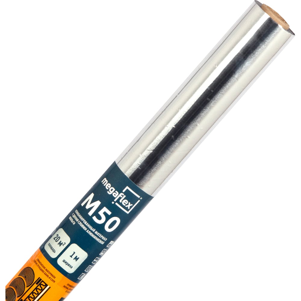 Фольга для бани, сауны Megaflex М50 1 м х 20 м, 20 кв. м FOIM.100.20 ...