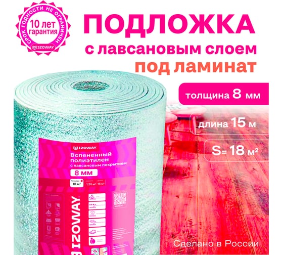 Лавсан Izoway PM Стандарт (8 мм, 1,2x15 м, 18 м2) 16033