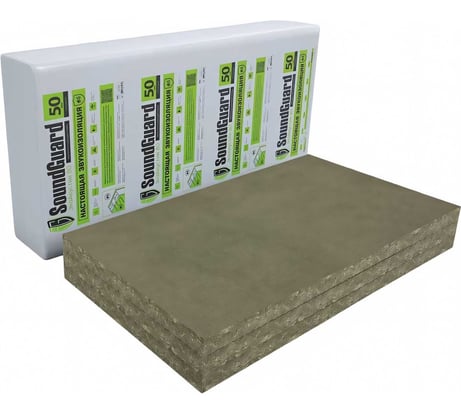 Звукопоглощающая плита Soundguard экоакустик 80 1250x600x50 мм 3 кв.м в упаковке 201261