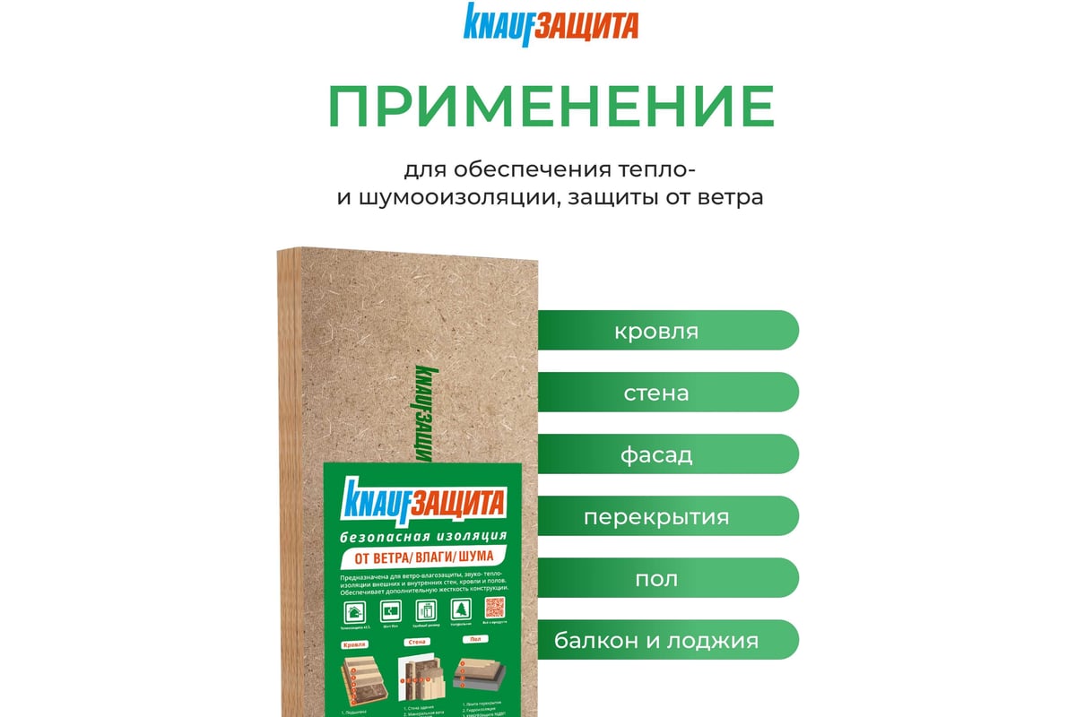 Мягкая древесноволокнистая плита (МДВП) Knauf Insulation кнауф защита,  22x600x1250 мм, 3 кв. м, 4 плиты 789379 - выгодная цена, отзывы,  характеристики, фото - купить в Москве и РФ