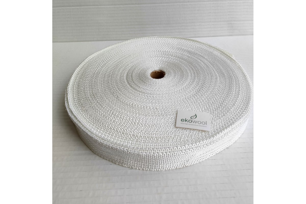 Кремнеземная лента ЭКОВУЛ (EKOWOOL) МКЛ-1,0(30), 50 метров, ширина 30 ...