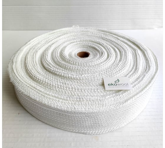 Кремнеземная лента ЭКОВУЛ (EKOWOOL) МКЛ-1,0(50), 50 метров, ширина 50 мм, толщина 1 мм 10026